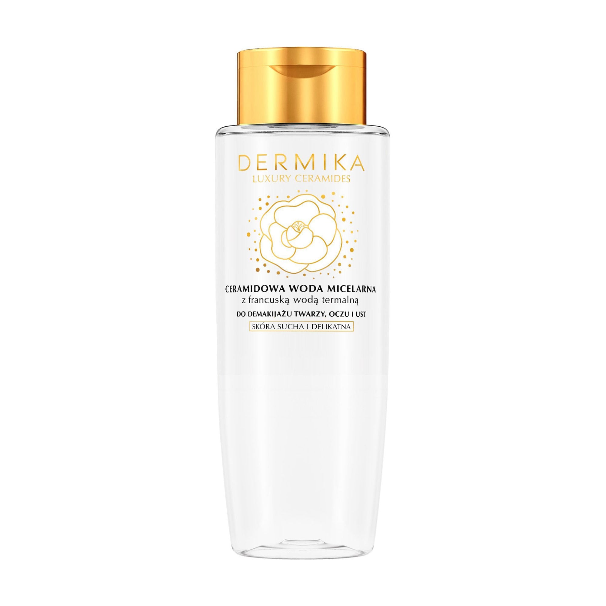 Міцелярна вода для демакіяжу обличчя, очей та губ Dermika Luxury Ceramides з французькою термальною водою, 400 мл